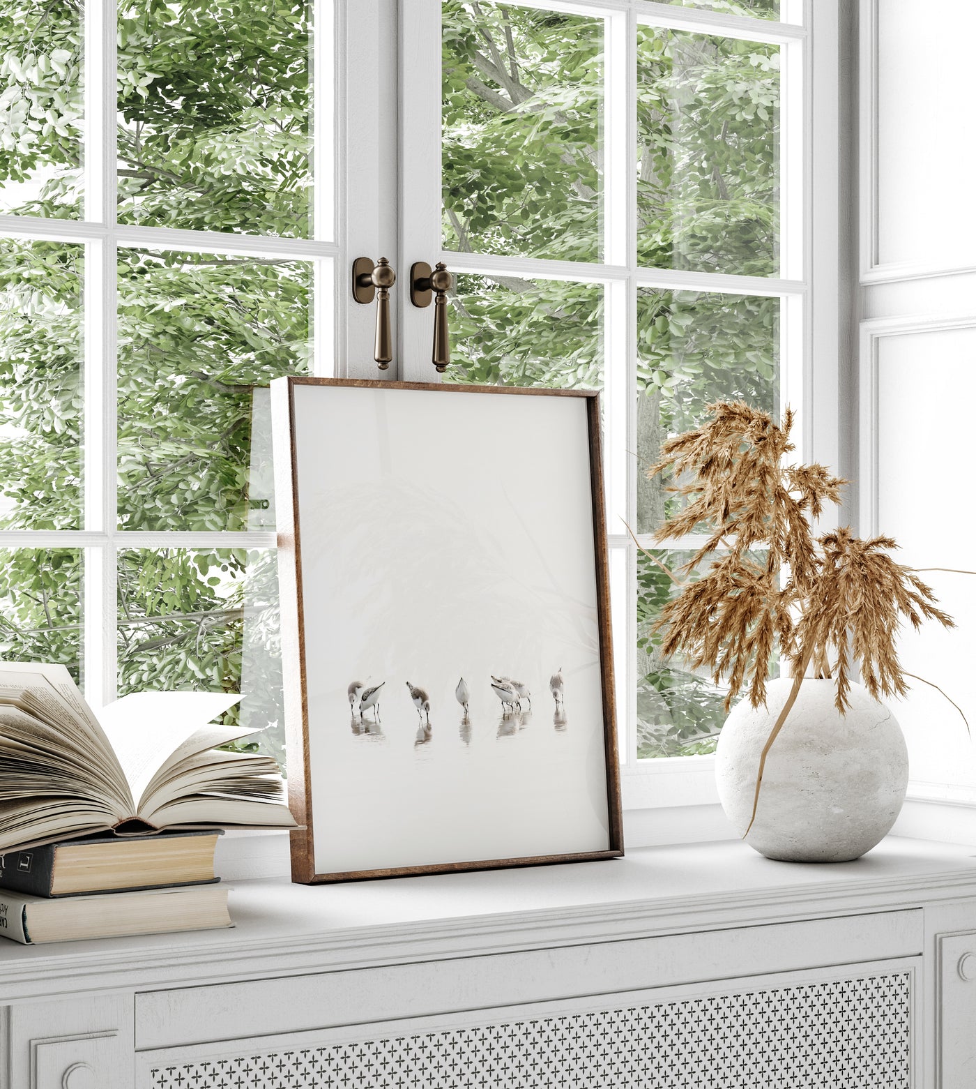Sandpiper wall decor by Cattie Coyle Photography in window