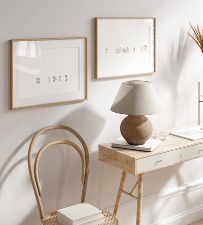 Sandpipers - Birds wall art by Cattie Coyle Photography above desk