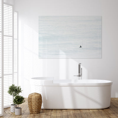 Surfer No 6 - Acrylic glass print by Cattie Coyle Photography in bathroom