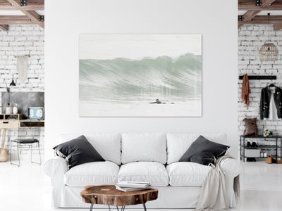 Surfing No 4 - Acrylic glass print by Cattie Coyle Photography above couch