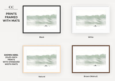 Framed surfing photography art prints by Cattie Coyle