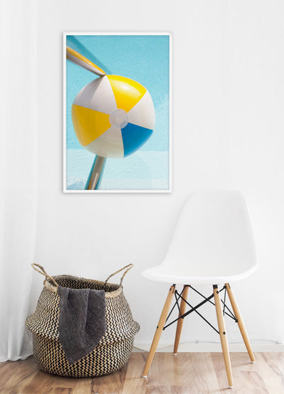 Swimming Pool and Beach Ball fine art print by Cattie Coyle Photography