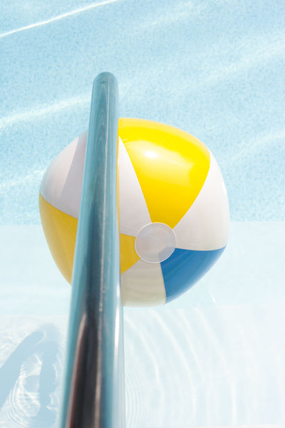 Swimming Pool No 4 - Yellow and blue art print by Cattie Coyle Photography