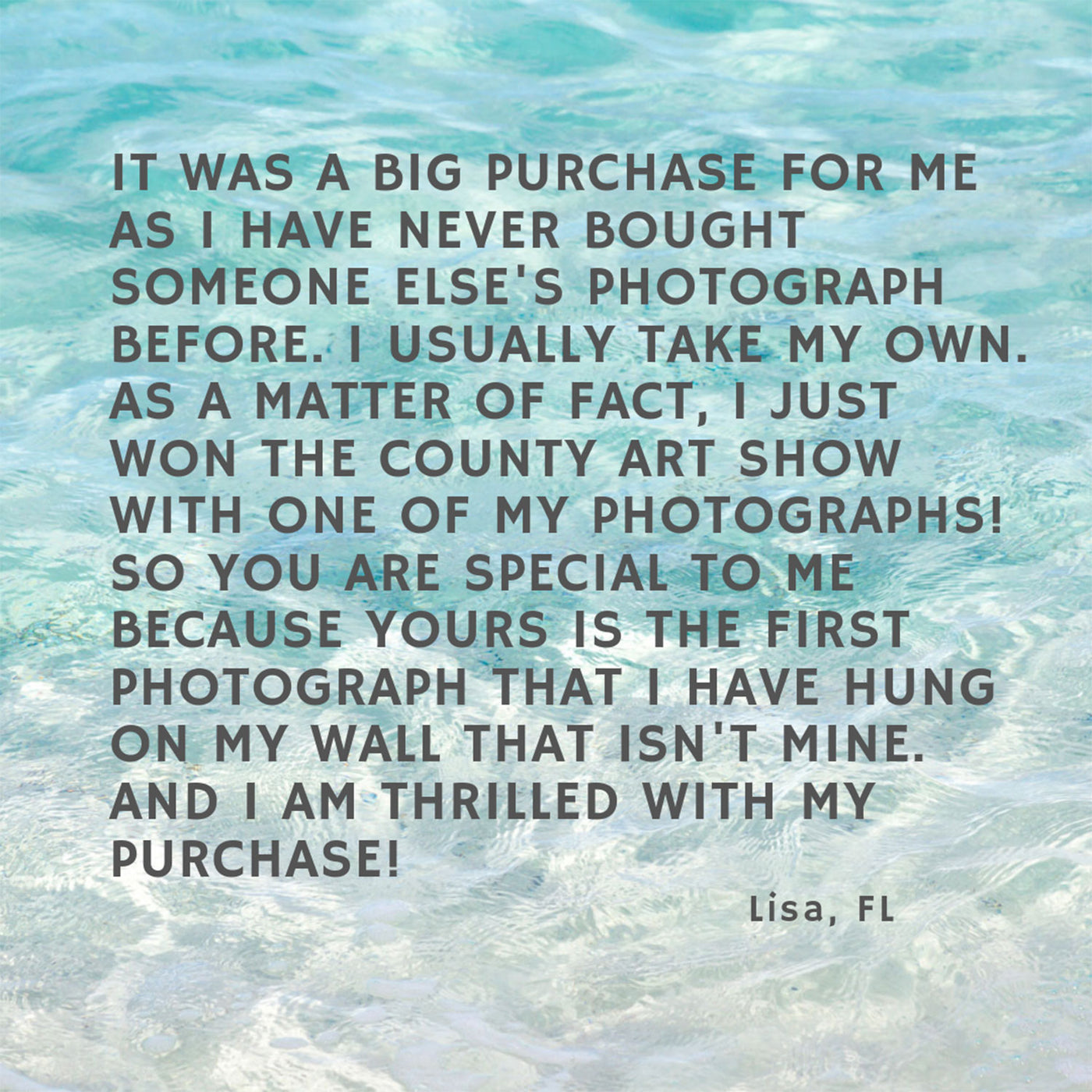 Turquoise Water acrylic glass print by Cattie Coyle Photography Customer Review