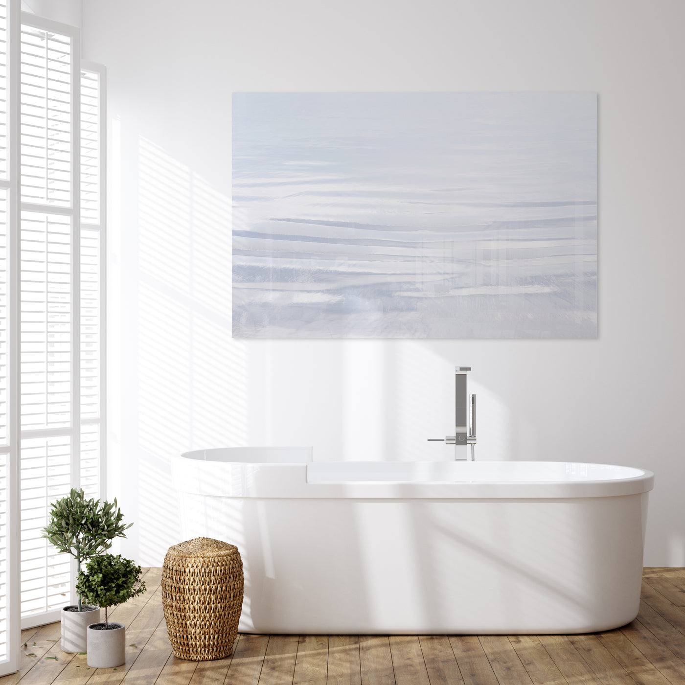 The Blue Hour - Acrylic glass print by Cattie Coyle Photography in bathroom