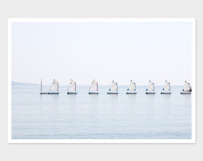 Large nautical wall art by Cattie Coyle Photography: The Little Sailboats