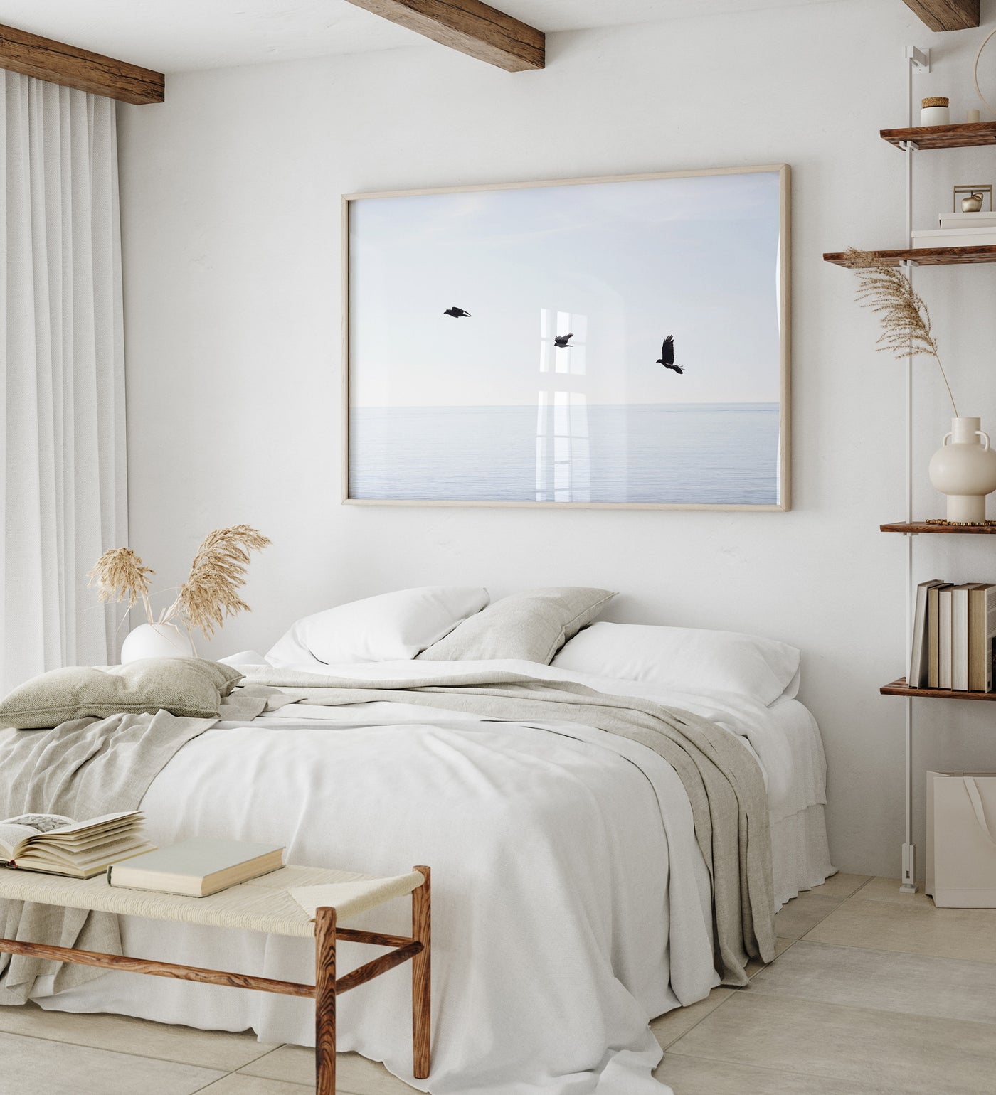 Three Birds - Large fine art print by Cattie Coyle Photography in bedroom