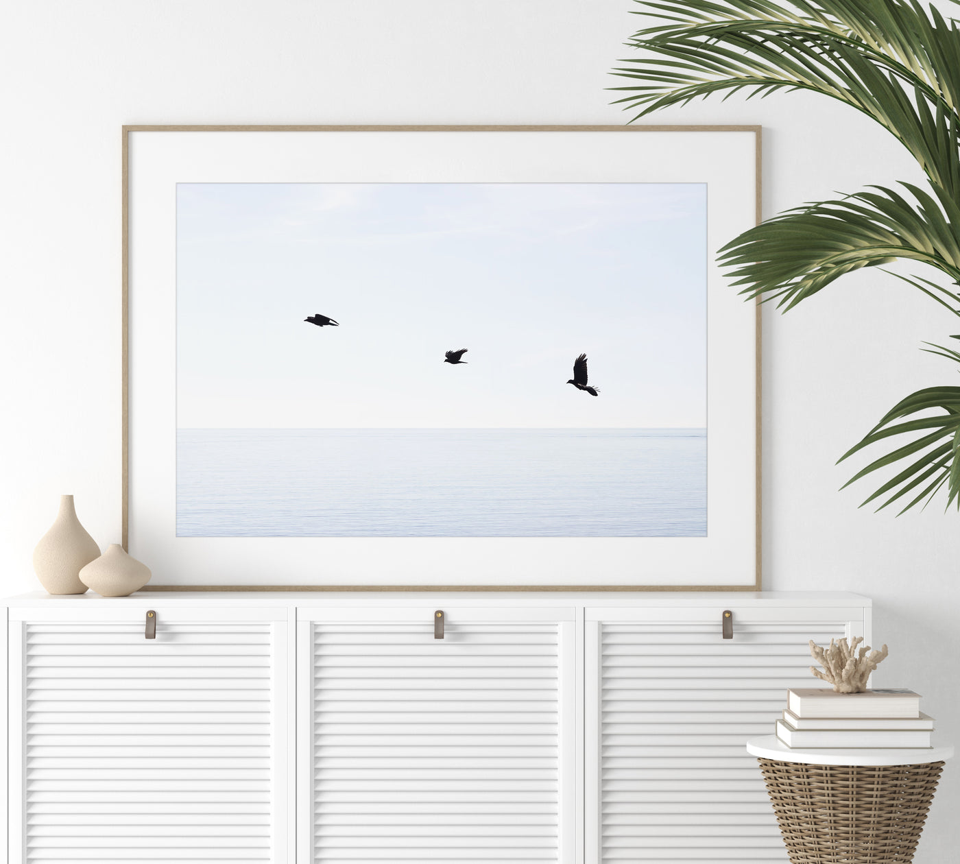 Three birds in flight - Wildlife photography art print by Cattie Coyle