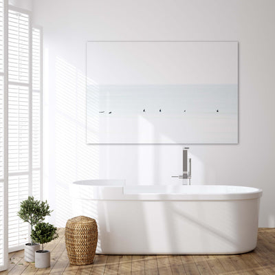 Waiting No 7 - Acrylic glass surfing print by Cattie Coyle Photography in bathroom. Copyright 2017. All rights reserved.